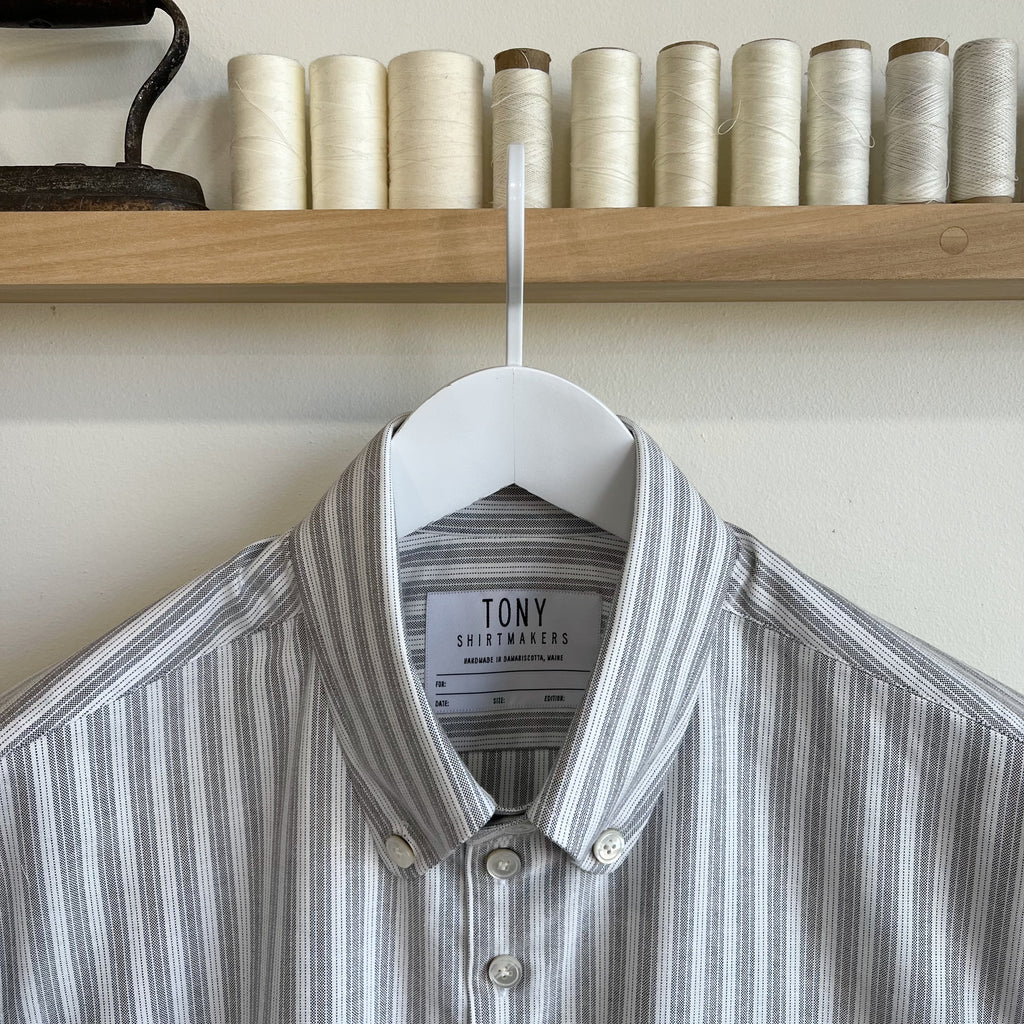 Dead-stock Cotton Oxford Stripe Dress Shirt