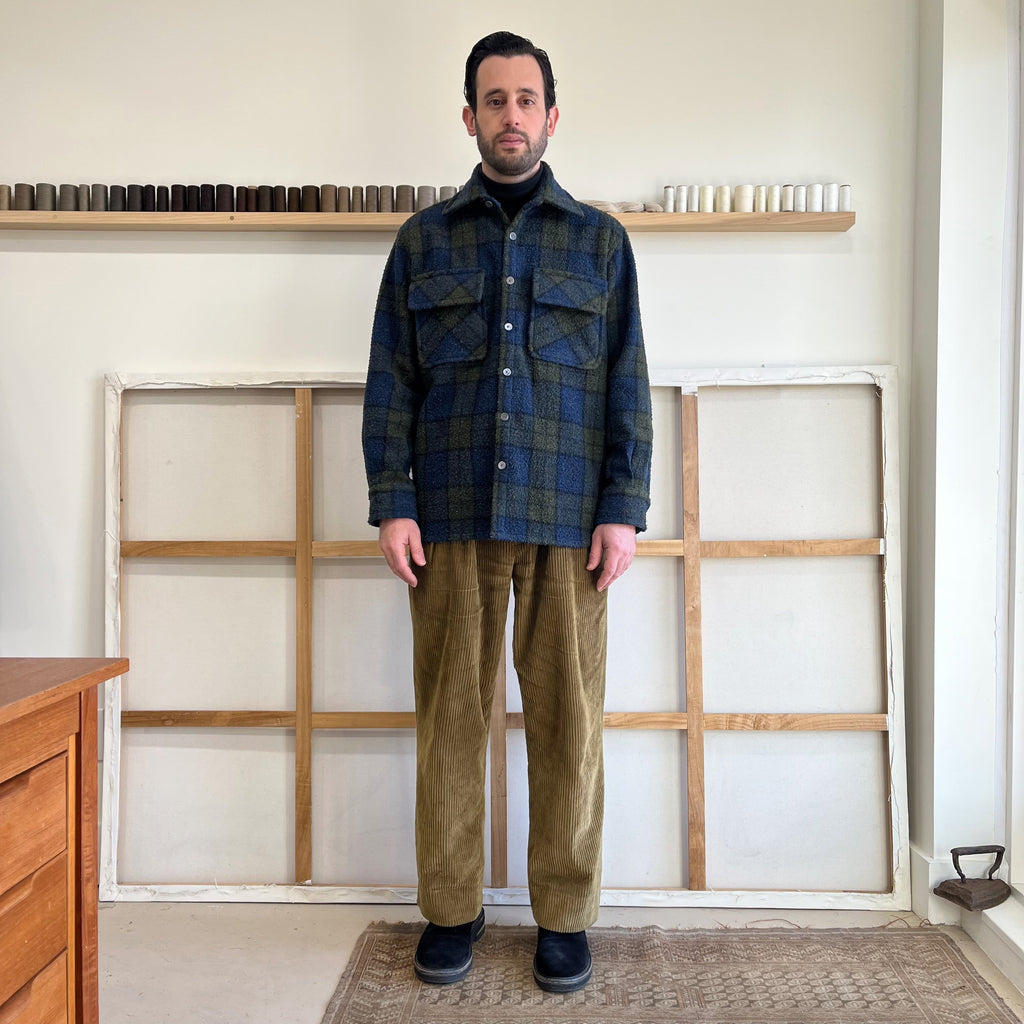 Black Watch Plaid Casentino Wool Overshirt