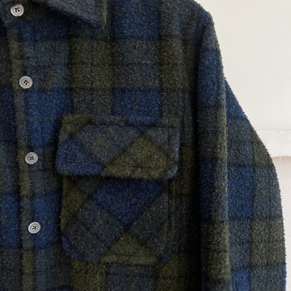 Black Watch Plaid Casentino Wool Overshirt