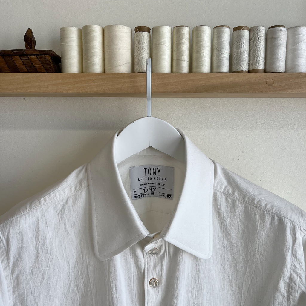 White Laundered Cotton Dress Shirt