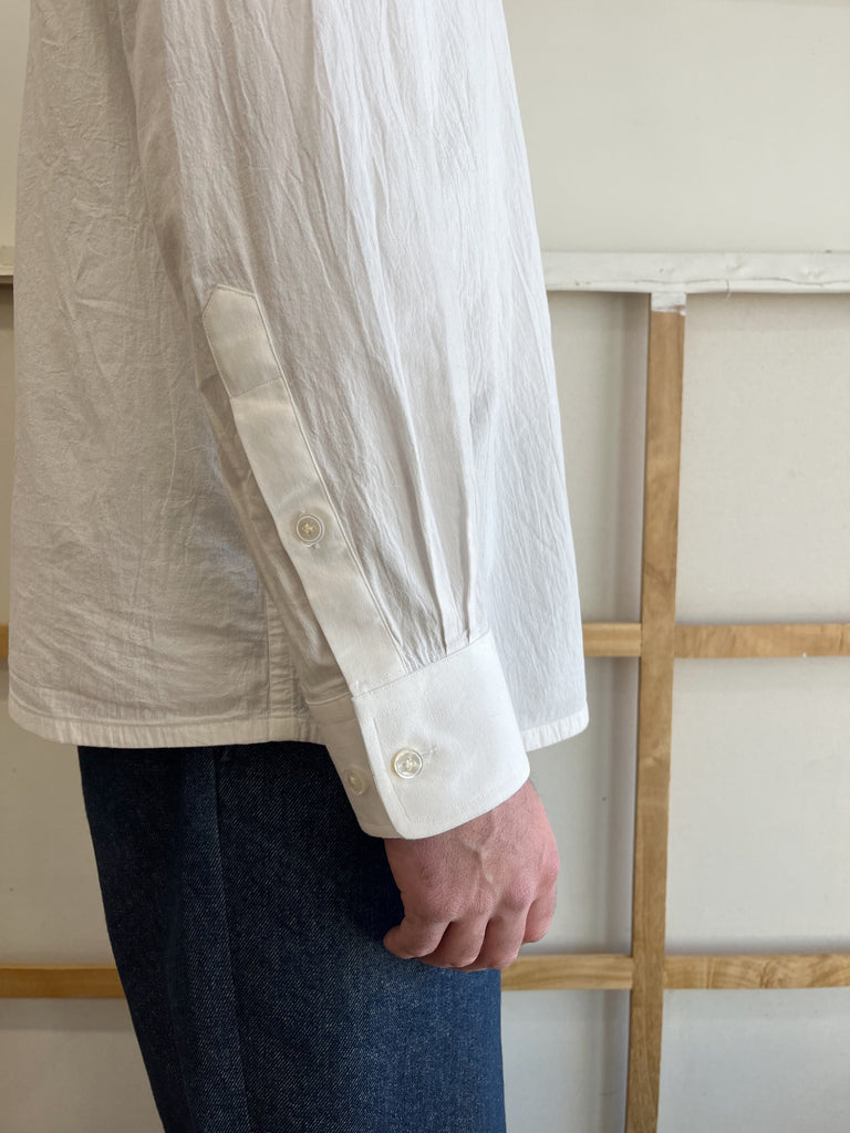 White Laundered Cotton Dress Shirt