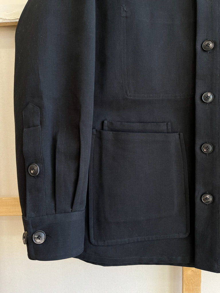 Washed Black Whipcord Chore Coat