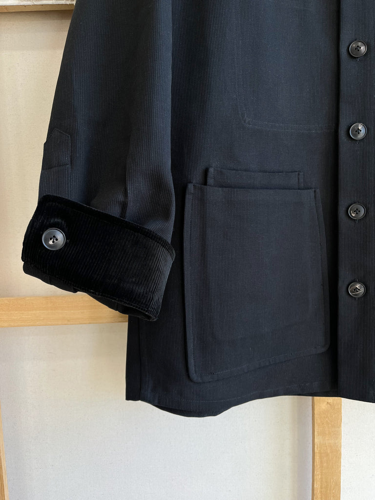 Washed Black Whipcord Chore Coat