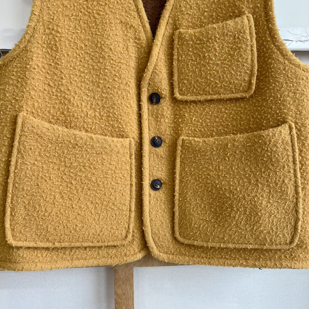 Senape/Cammello Scuro Reversible Casentino Wool Vest