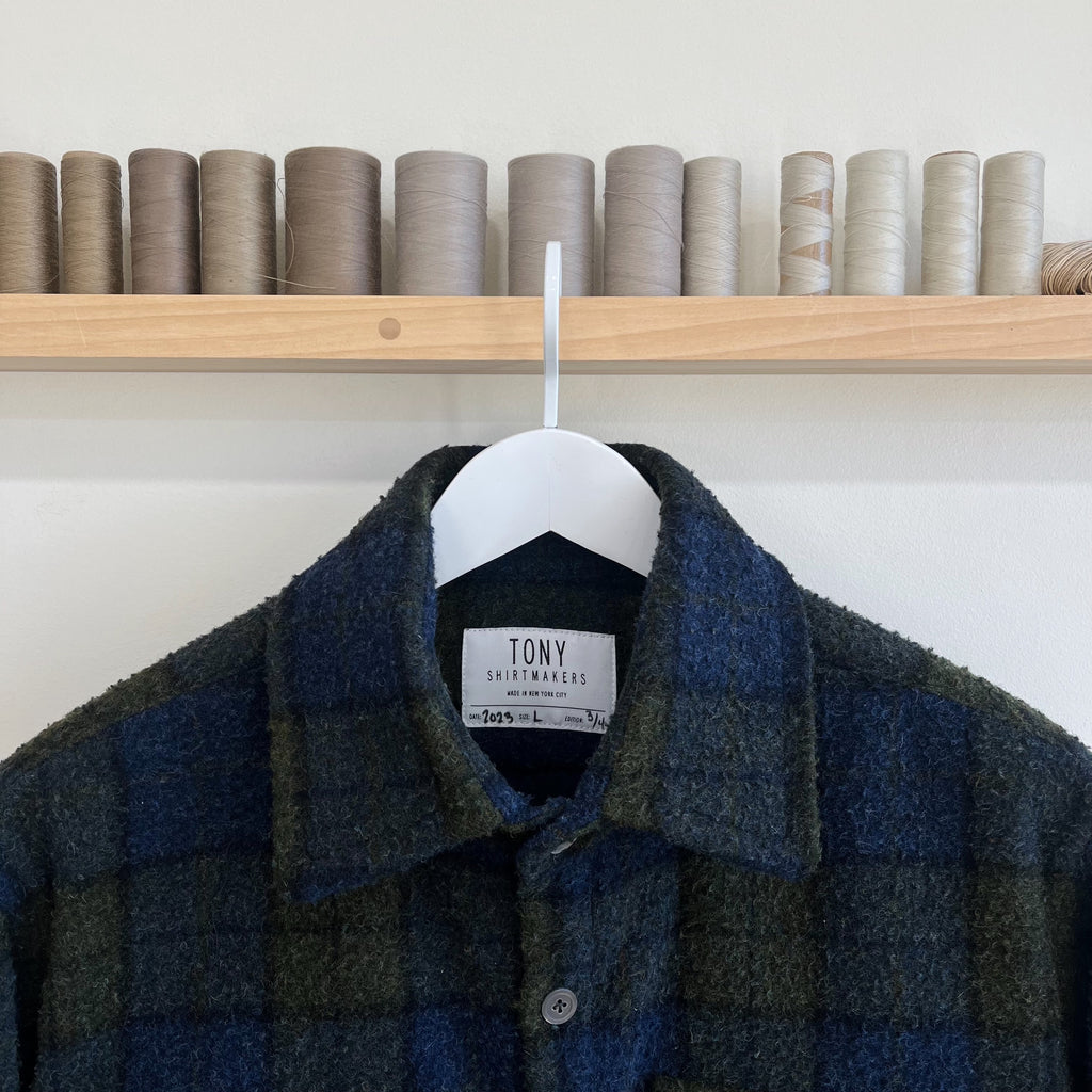 Black Watch Plaid Casentino Wool Overshirt