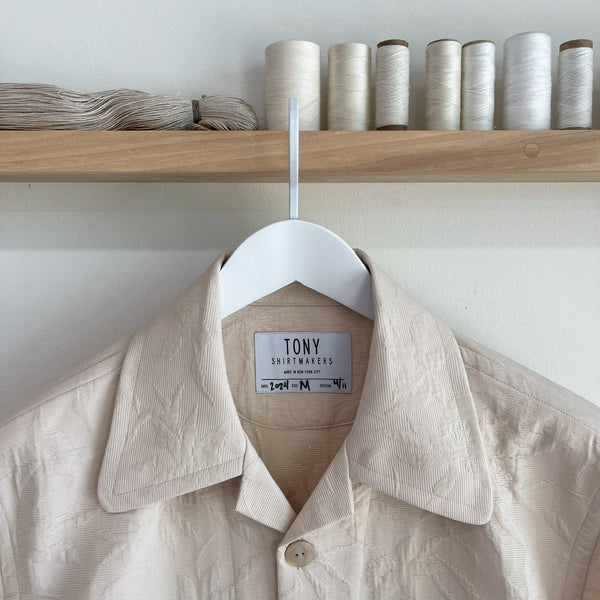 Sand Floral Cotton Jacquard Camp Shirt – TONY SHIRTMAKERS