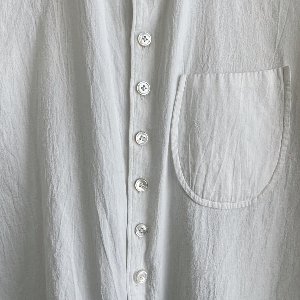 White Laundered Cotton Dress Shirt