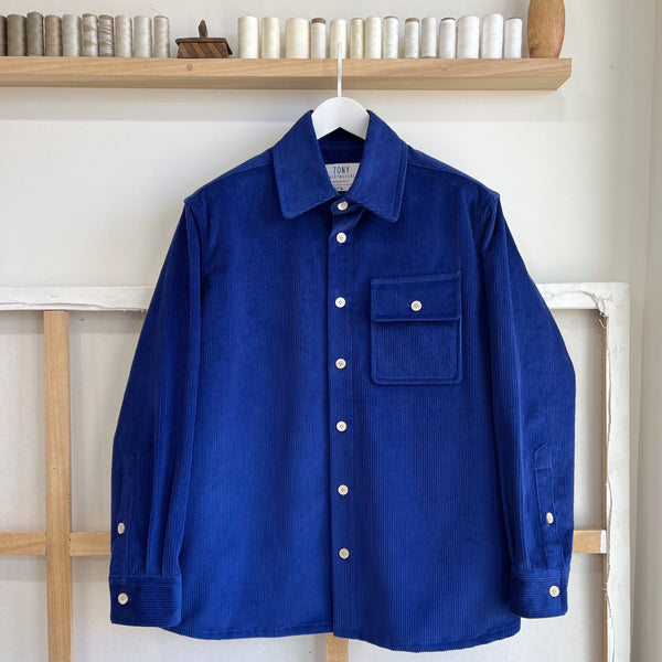 ミュージシャン RILY Corduroy shirt Blue Deep Royal 8 Wale Corduroy Overshirt – TONY SHIRTMAKERS