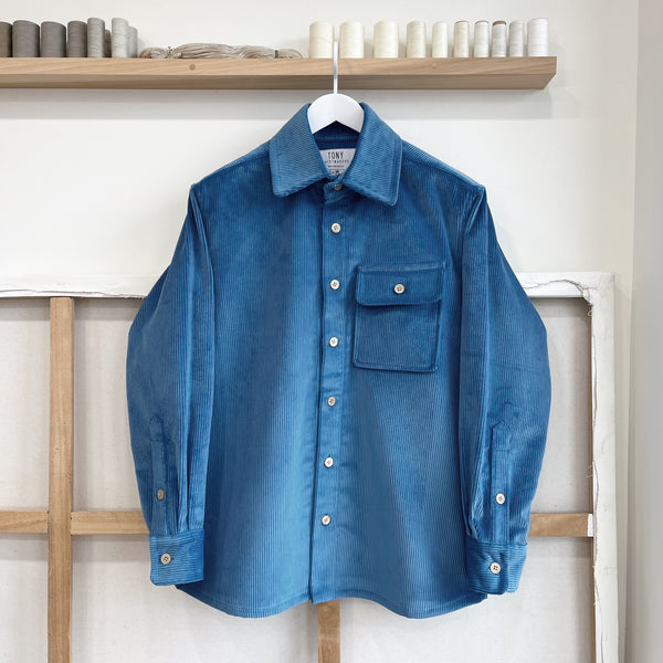 Sky Blue 16.5 Oz. Corduroy Overshirt – TONY SHIRTMAKERS