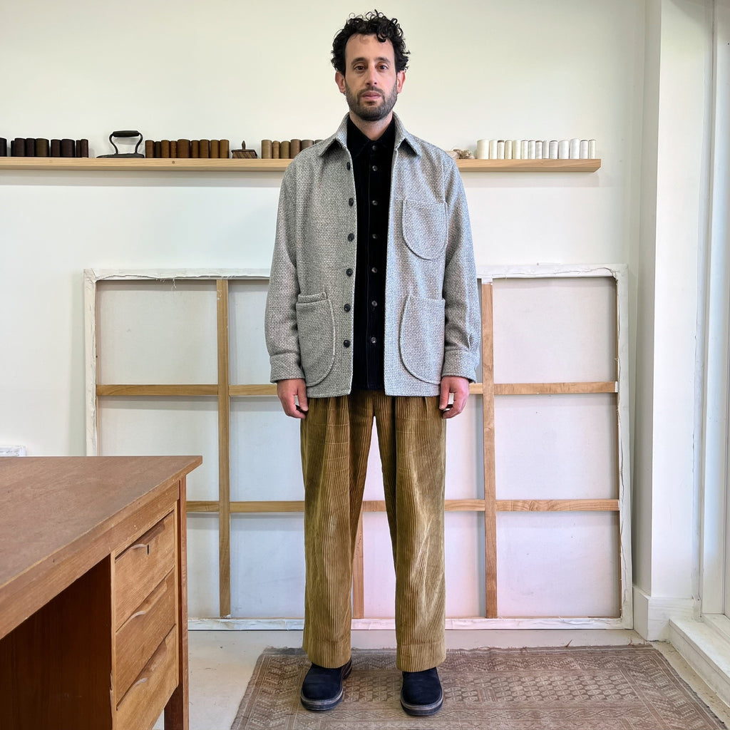 Deadstock Grey Tweed Wool Chore Coat