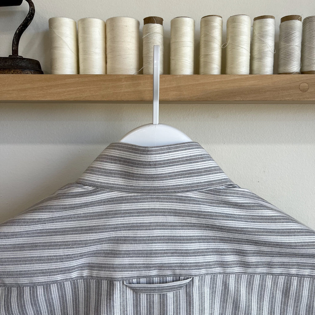 Dead-stock Cotton Oxford Stripe Dress Shirt