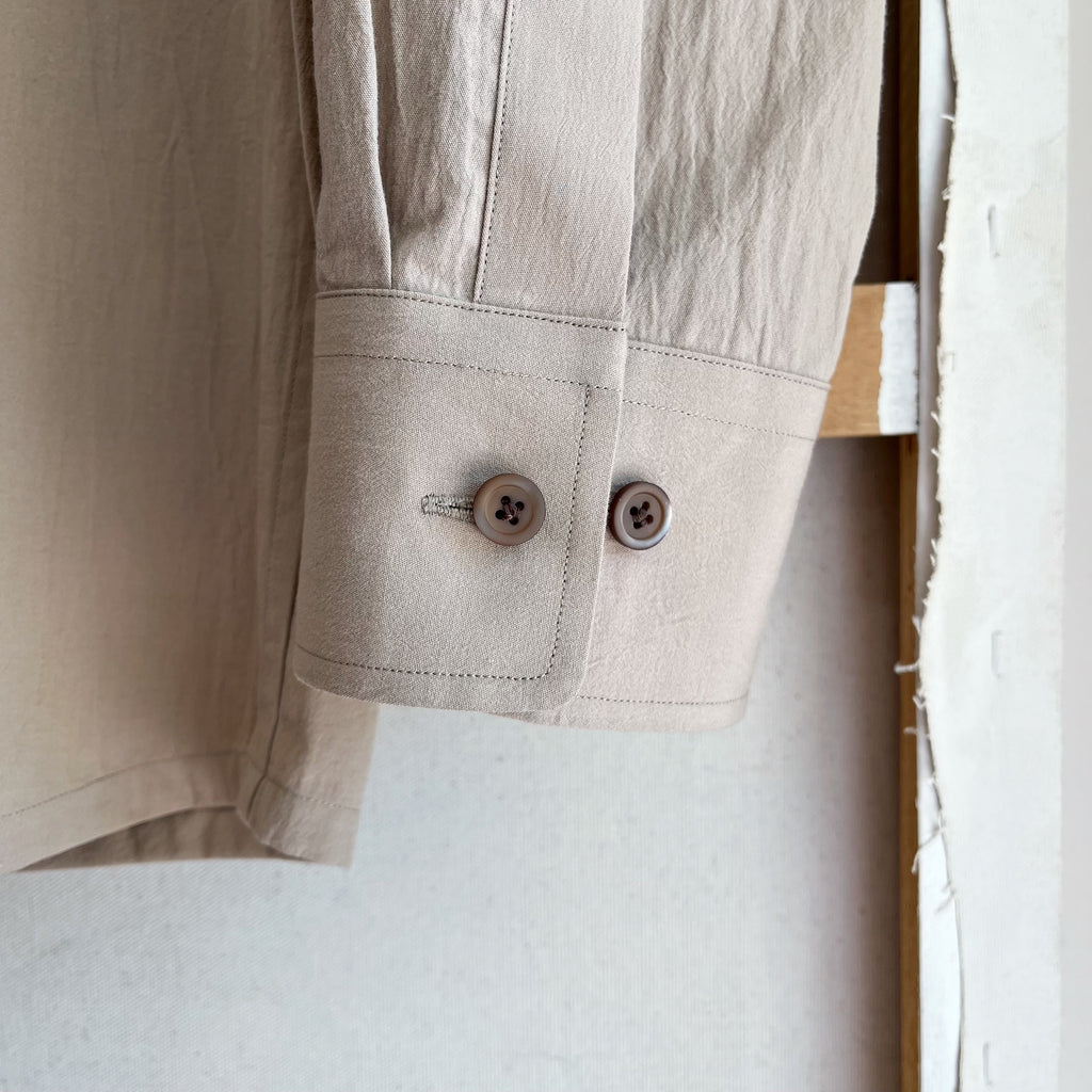 Taupe Laundered Cotton Dress Shirt