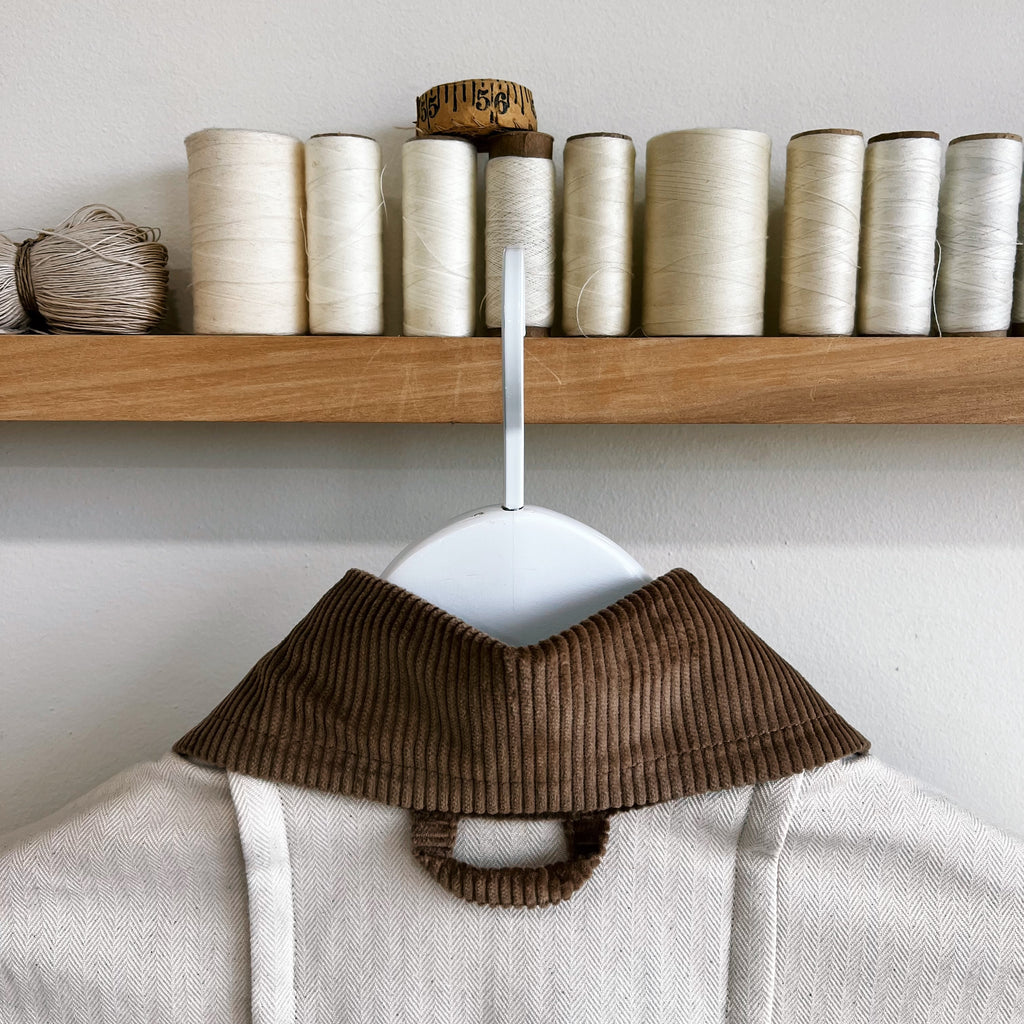 Cream Cotton Herringbone Twill Field Jacket