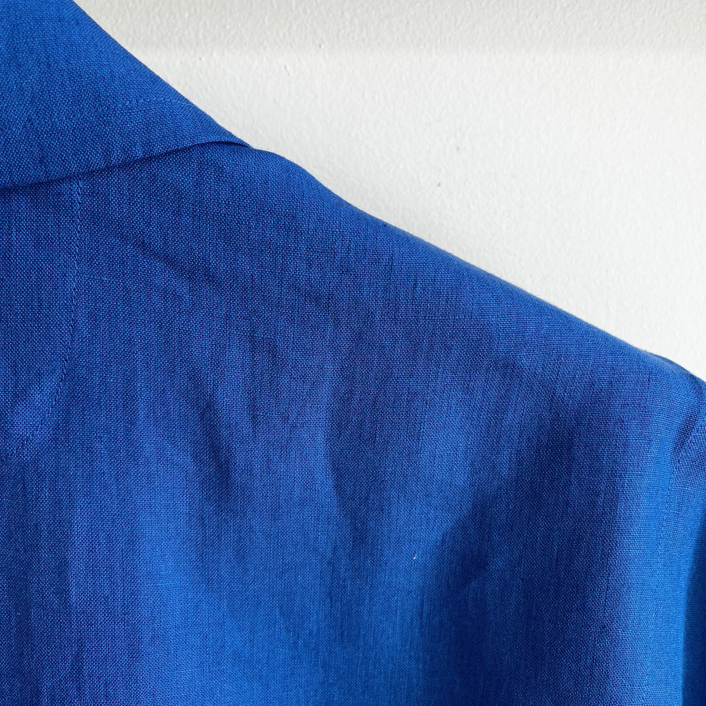 French Blue Linen Camp Shirt