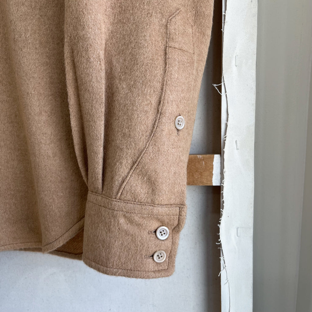 Deadstock Camel Wool Cashmere Sawtooth Western Shirt