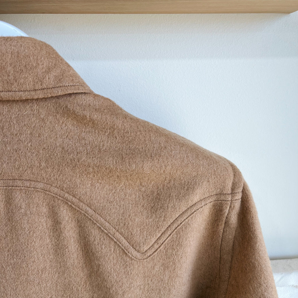 Deadstock Camel Wool Cashmere Sawtooth Western Shirt