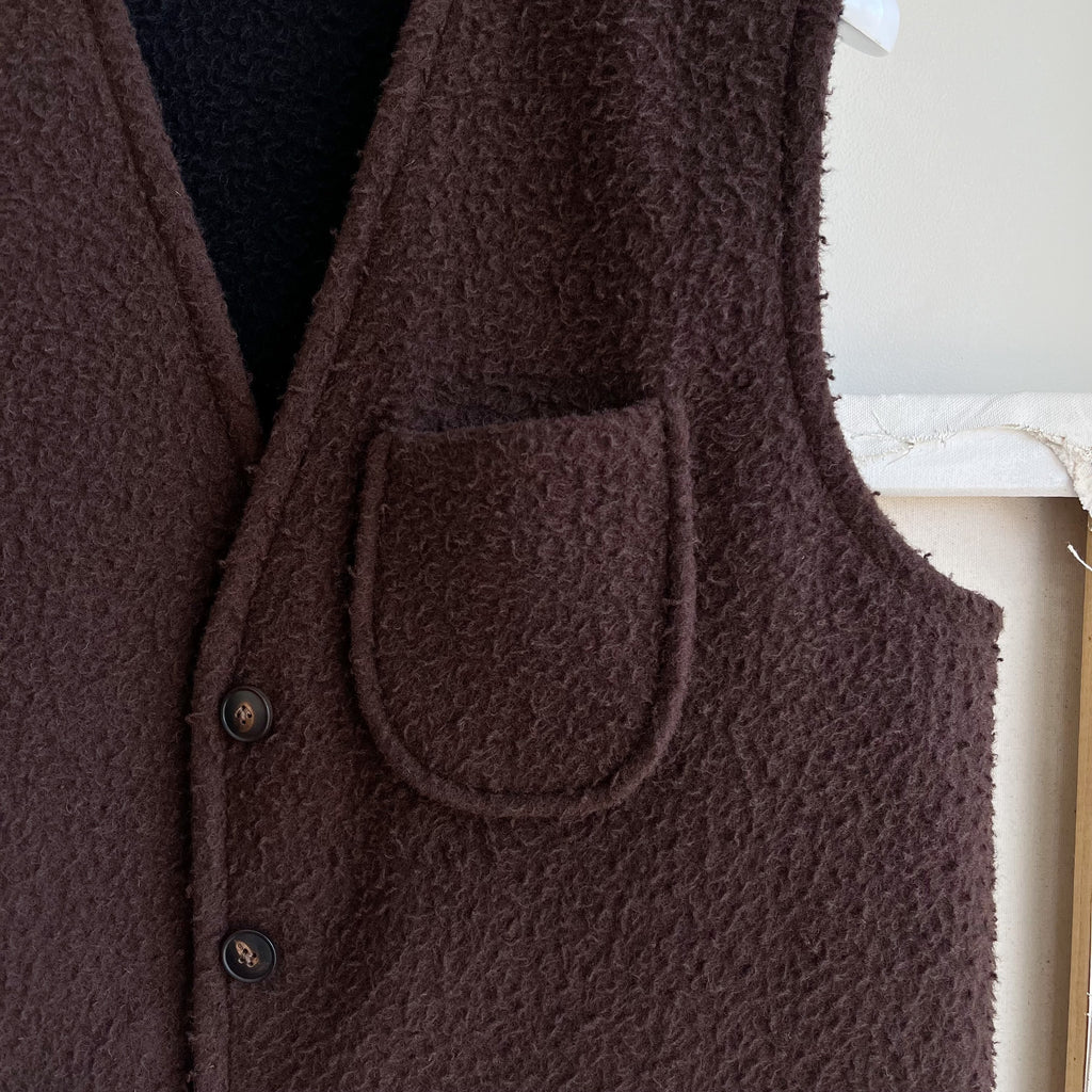 Dark Chocolate / Black Reversible Casentino Wool Vest