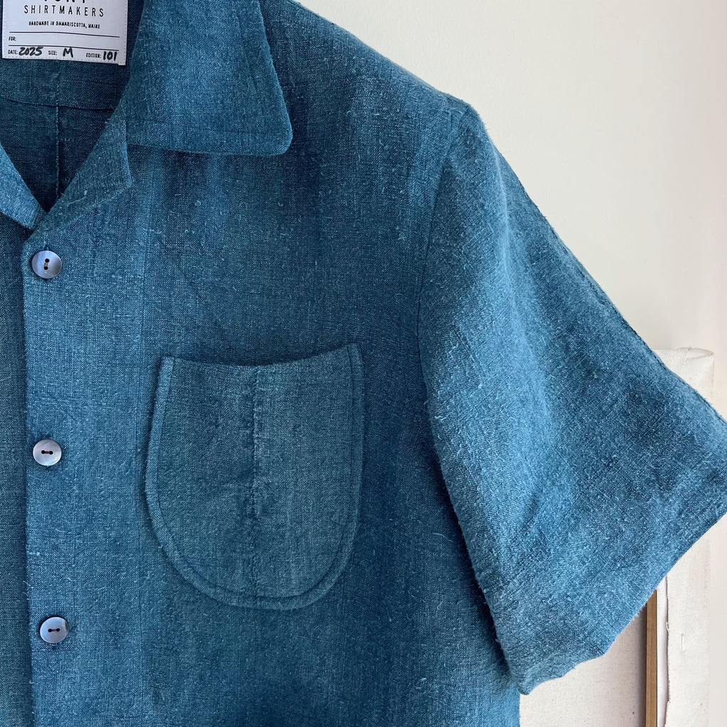 Petrol Antique Linen Chore Camp Shirt