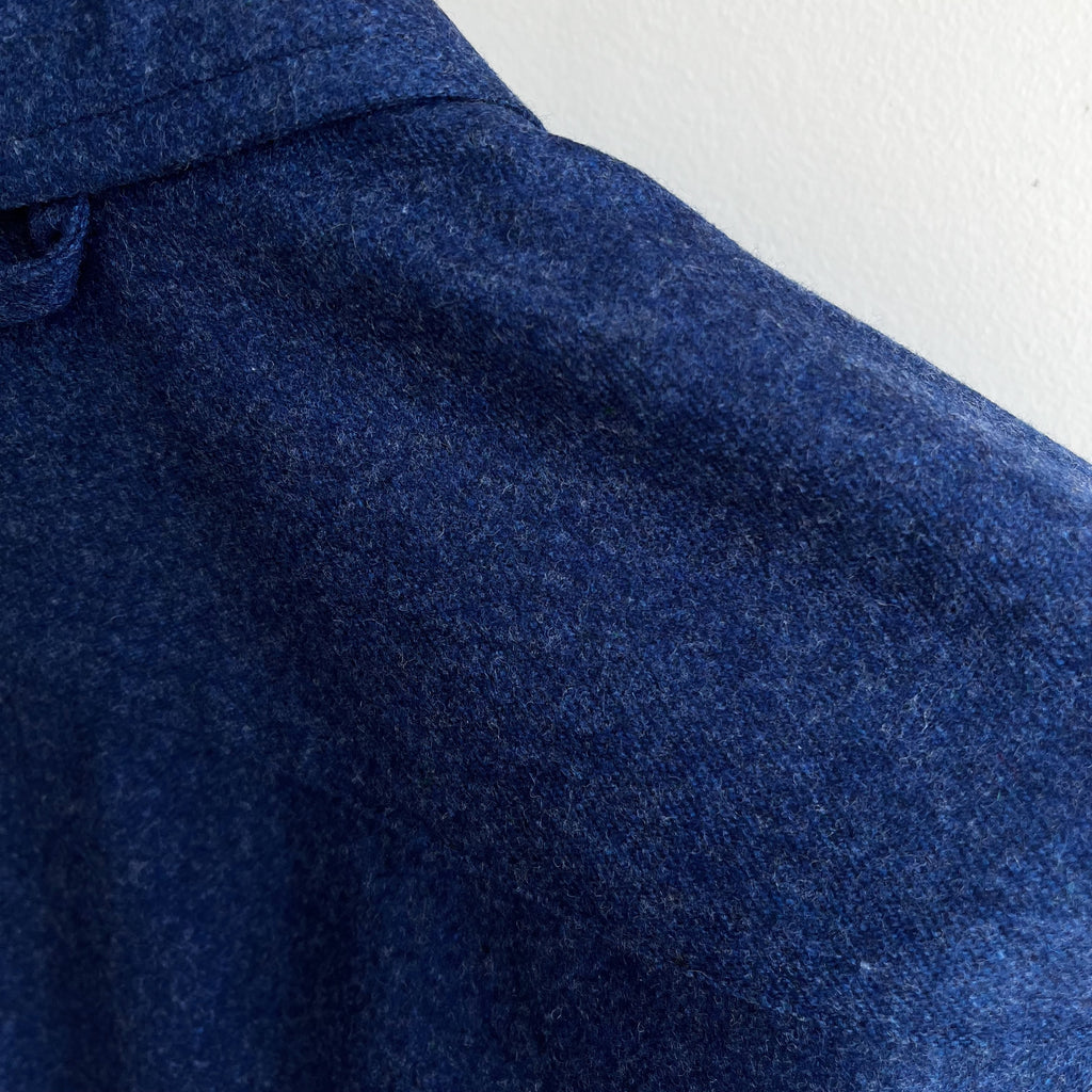 French Blue Wool Cashmere Overshirt