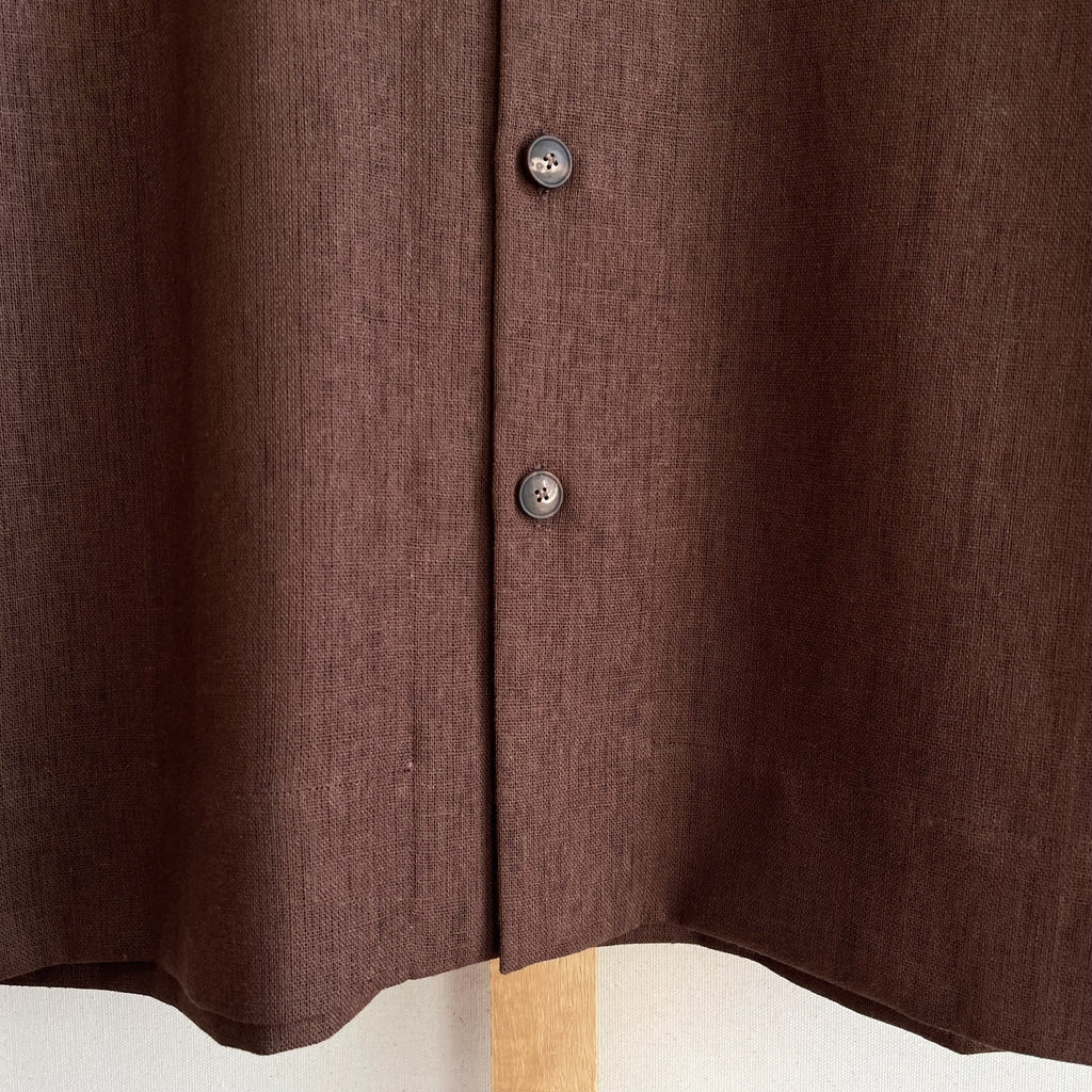 Chocolate Linen Camp Shirt