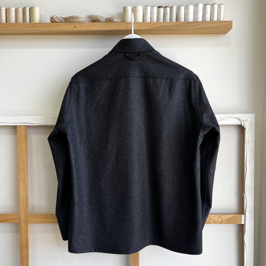 Charcoal Wool Cashmere Overshirt