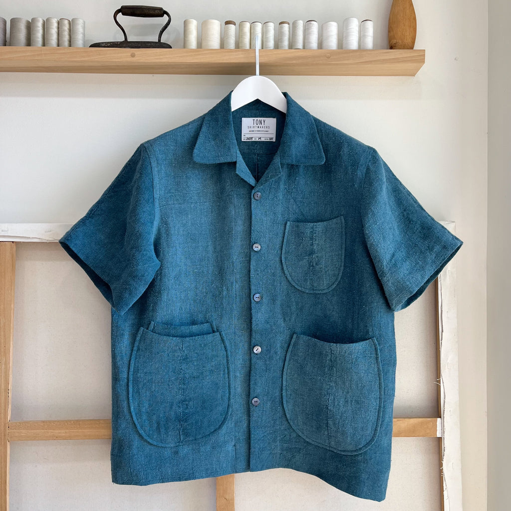 Petrol Antique Linen Chore Camp Shirt