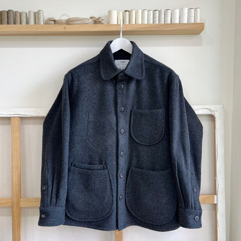 Deadstock Charcoal Melton Wool Chore Coat