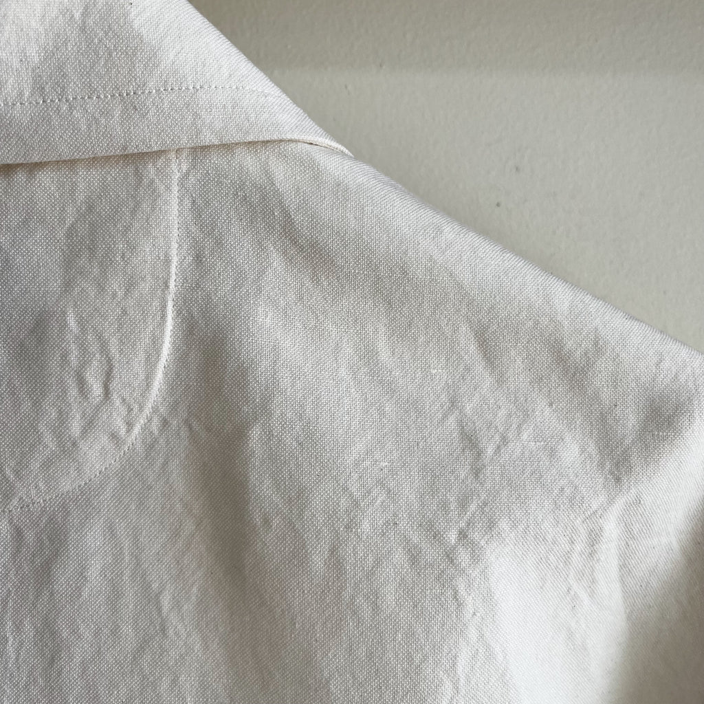 Ecru Cotton Linen Camp Shirt
