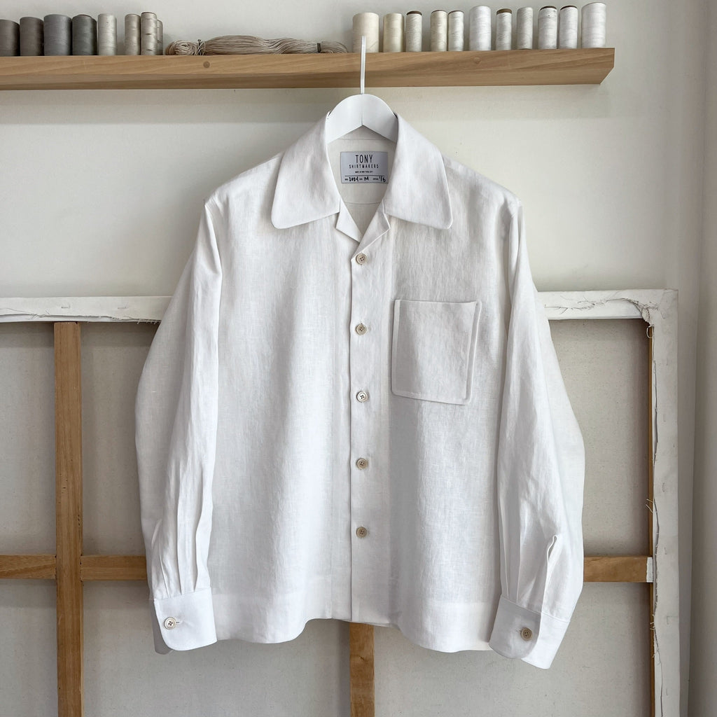 Off White Linen Camp Shirt TONY SHIRTMAKERS Off White Linen Camp Shirt TONY SHIRTMAKERS