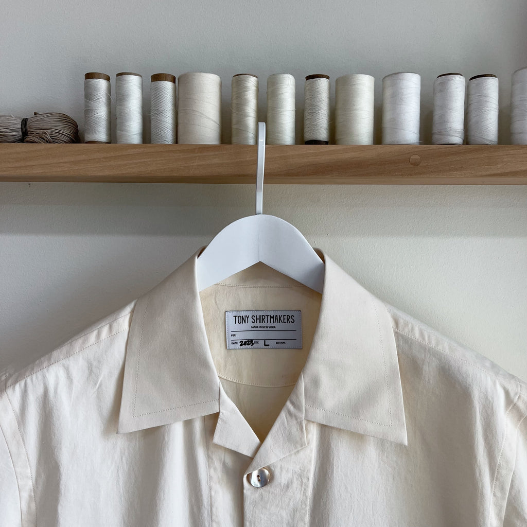 Parchment Laundered Cotton Camp Shirt