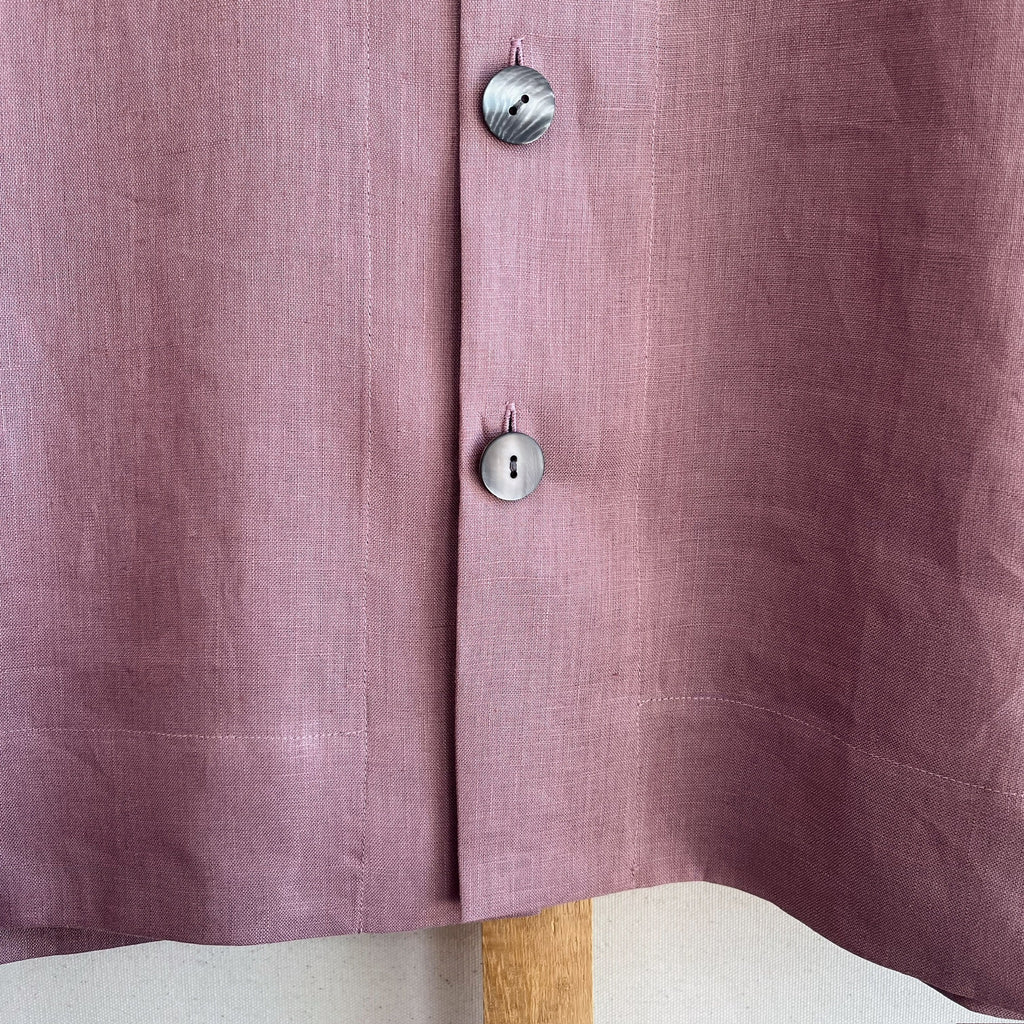 Mauve Linen Camp Shirt