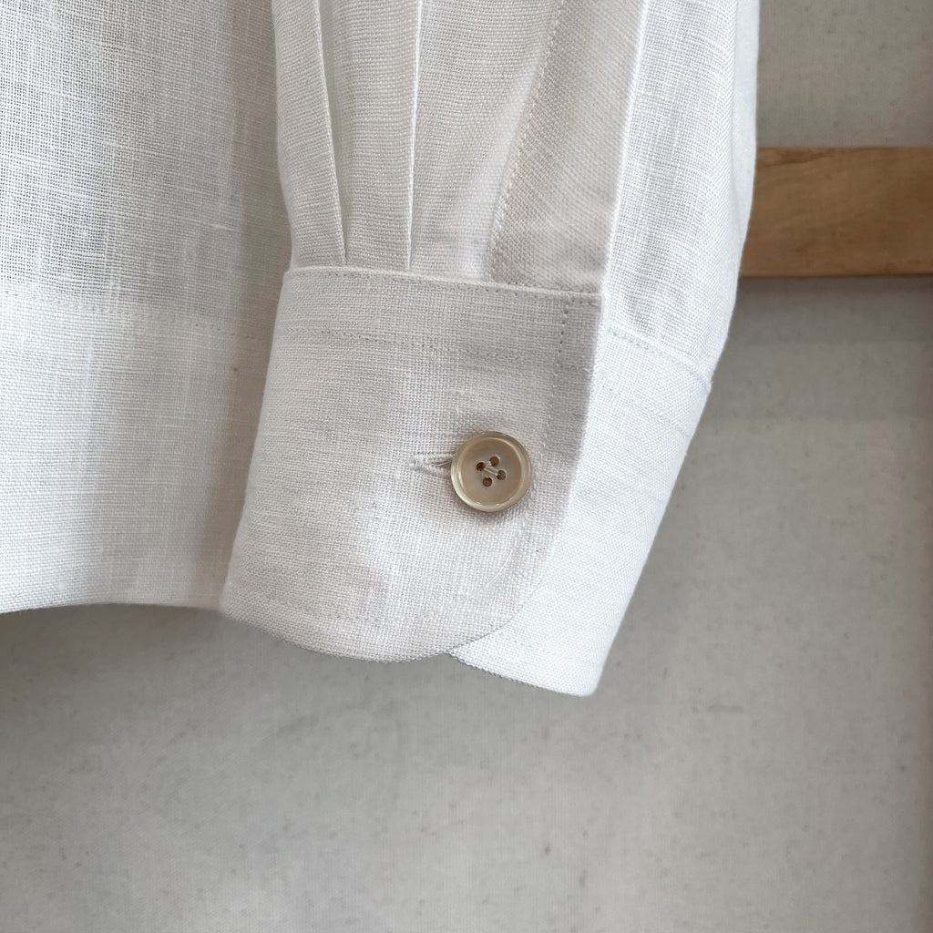 Off White Linen Camp Shirt