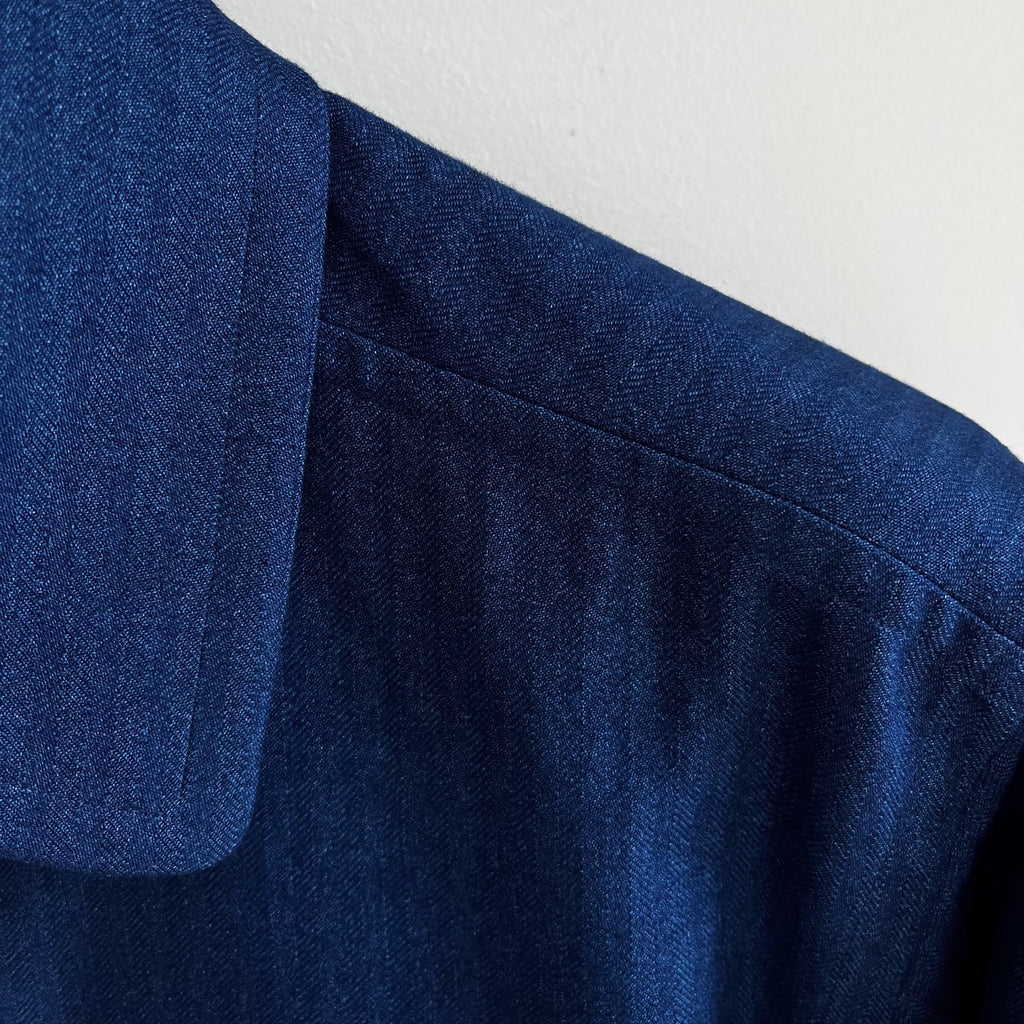 Indigo Cotton Herringbone Twill Sail Coat
