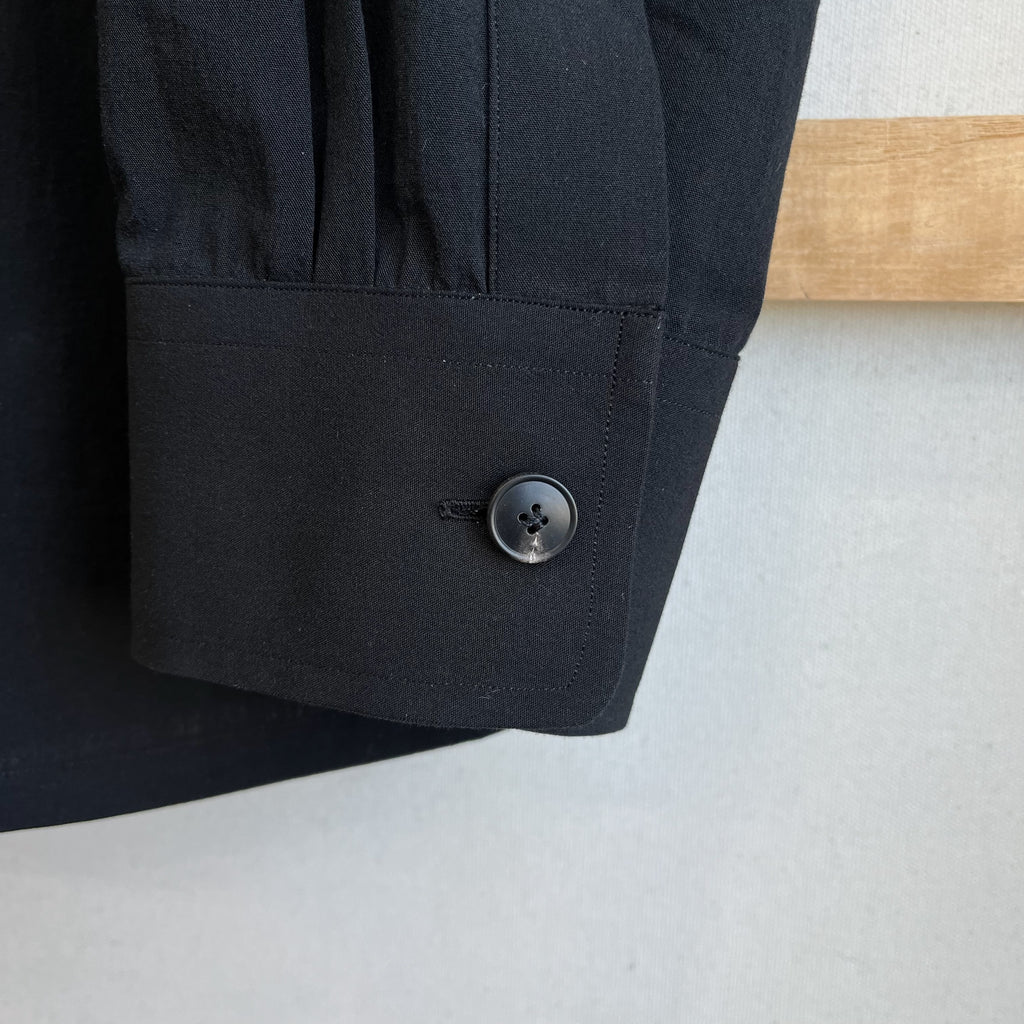 Black Laundered Cotton Dress Shirt