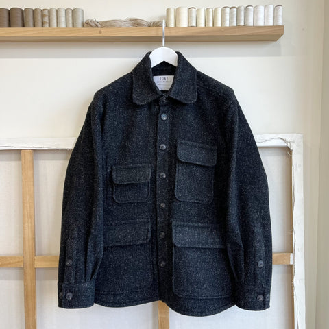 Deadstock Black Recycled Wool Barn Jacket