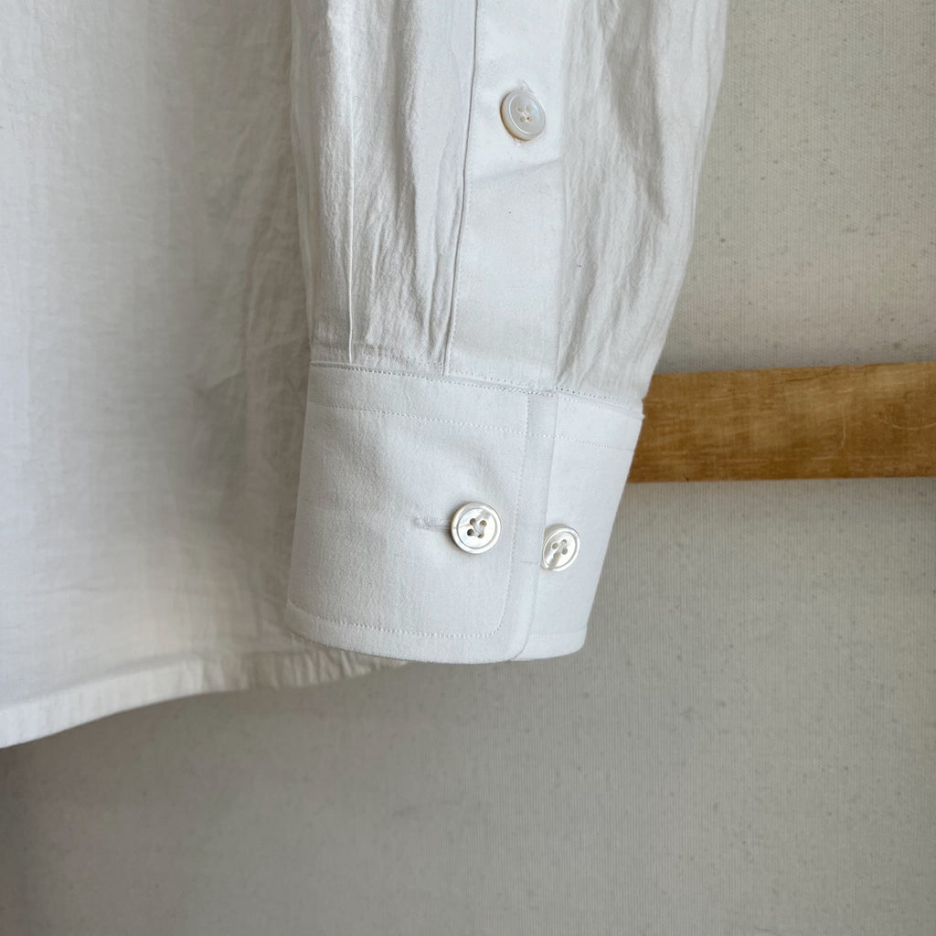 White Laundered Cotton Dress Shirt