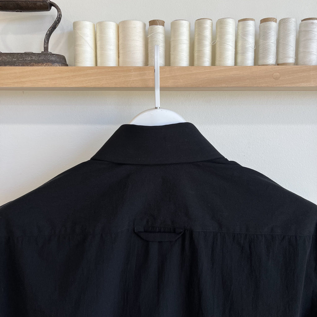 Black Laundered Cotton Dress Shirt
