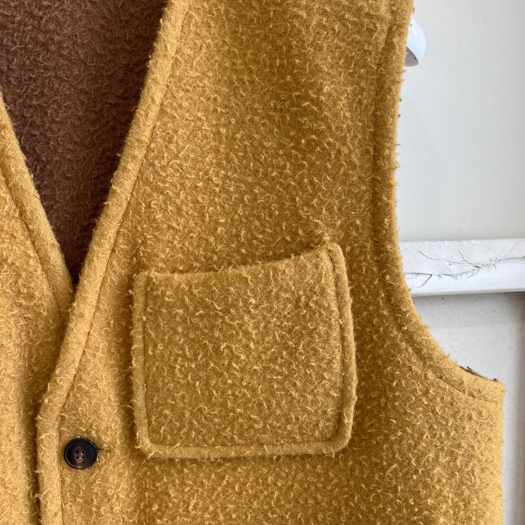 Senape/Cammello Scuro Reversible Casentino Wool Vest
