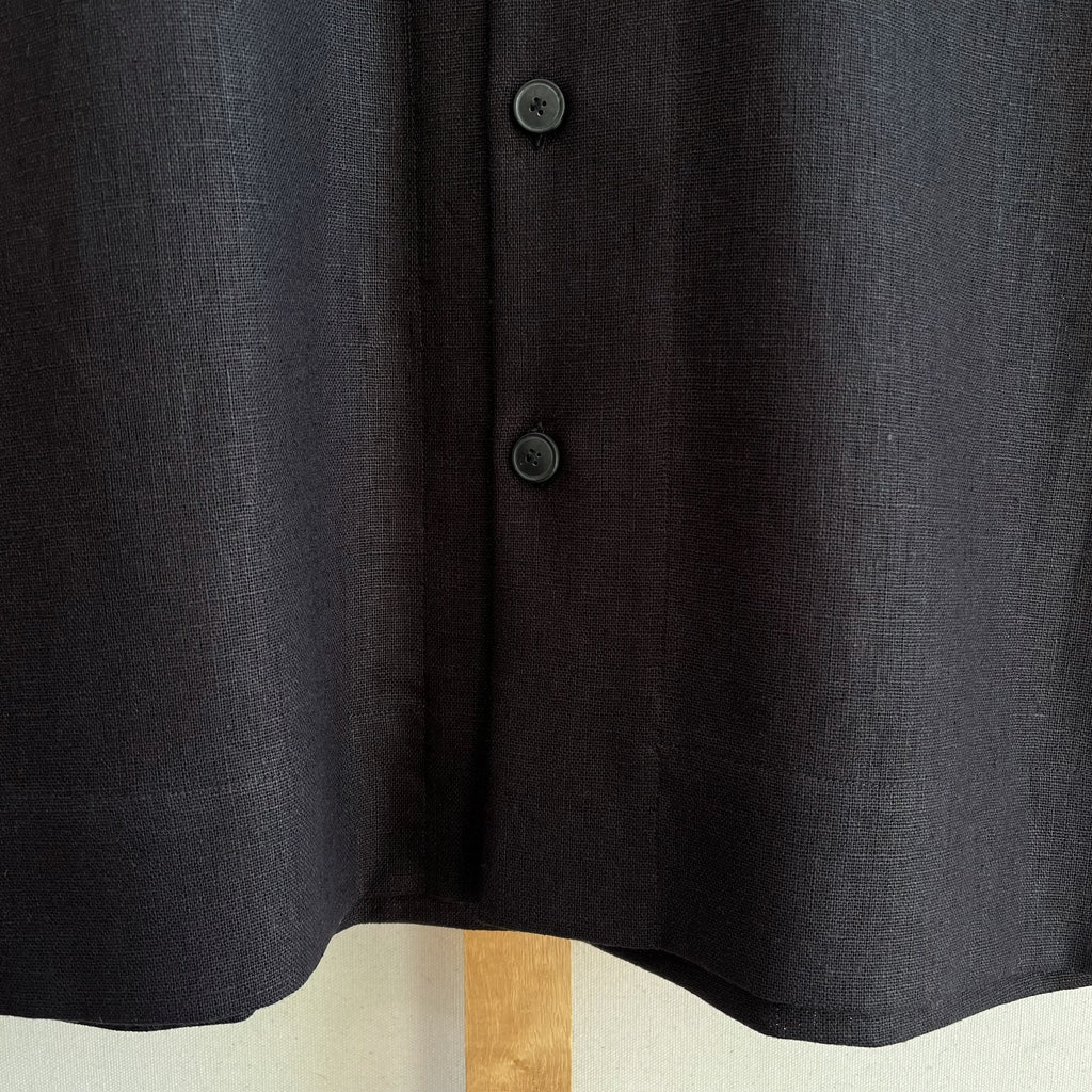 Black Linen Camp Shirt