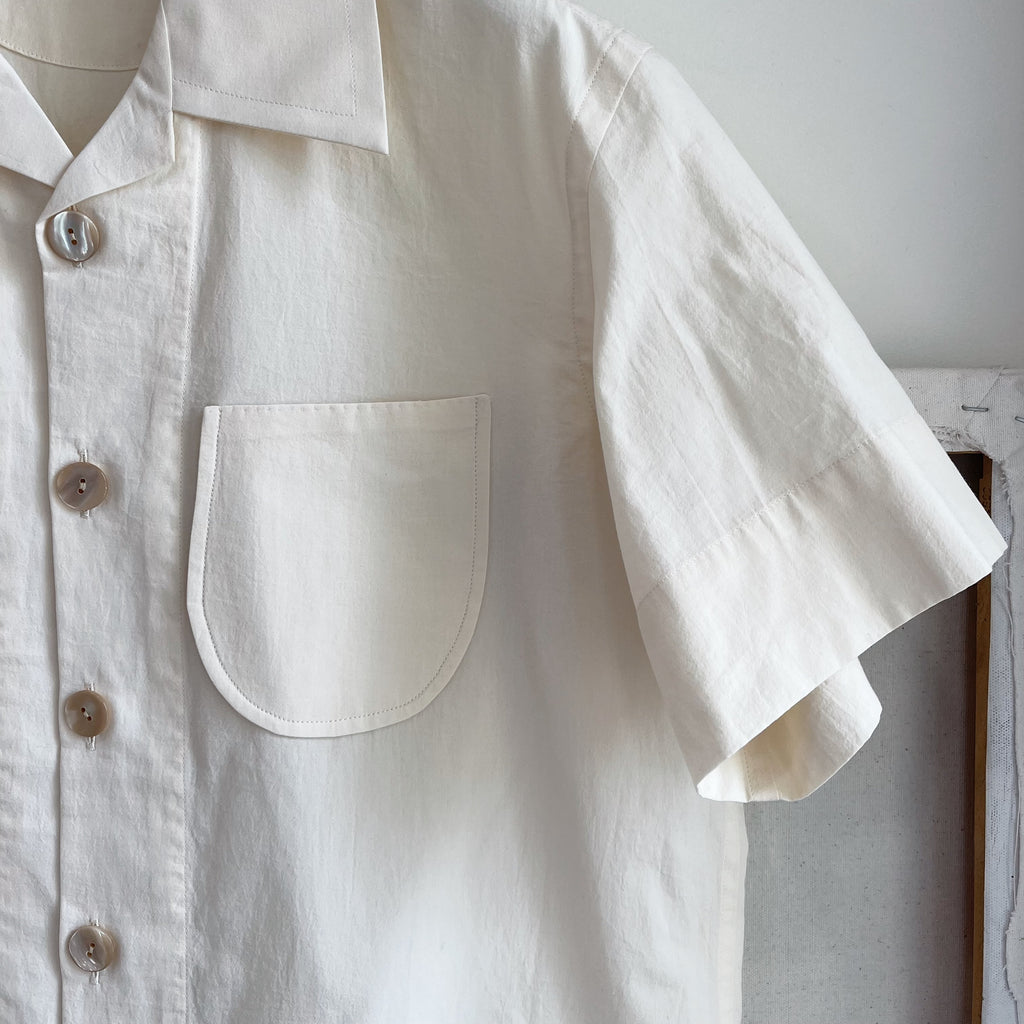 Parchment Laundered Cotton Camp Shirt