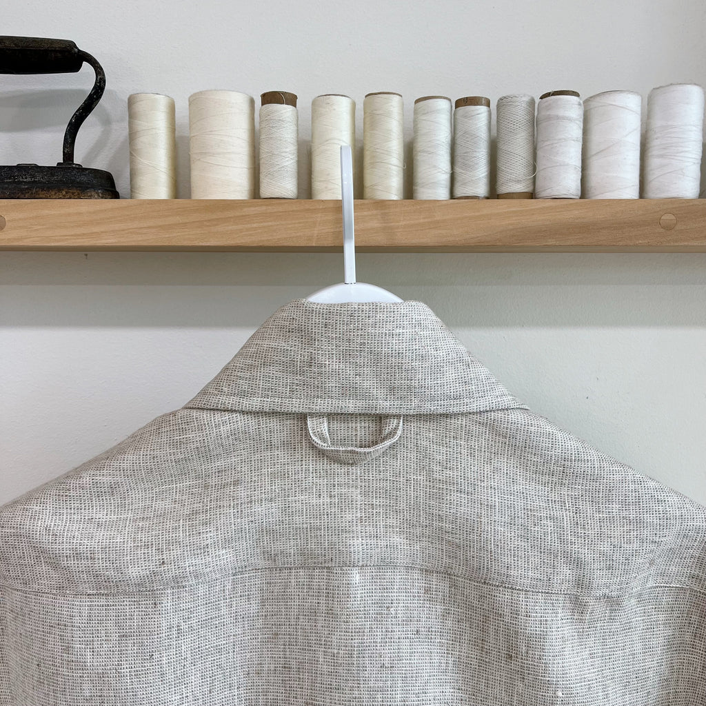 Deadstock Oatmeal Basketweave Linen Chore Coat