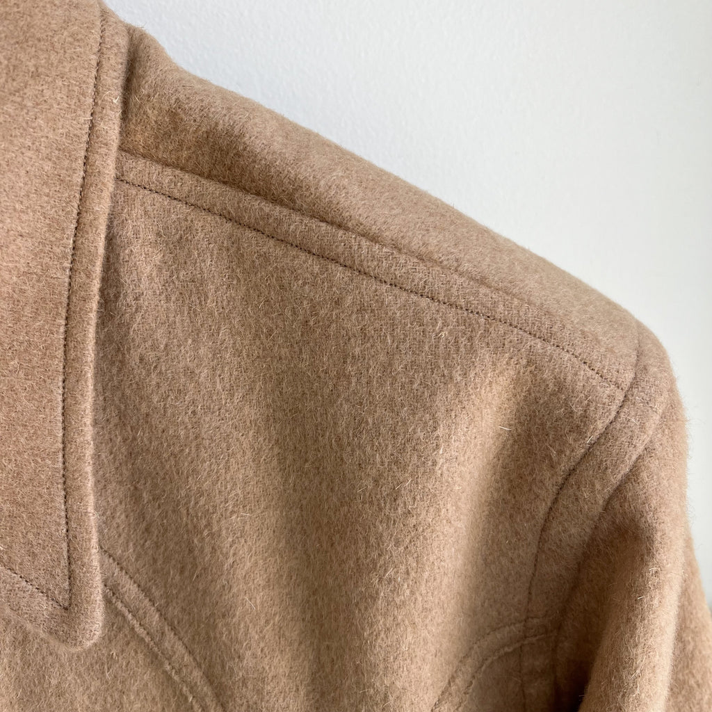 Deadstock Camel Wool Cashmere Sawtooth Western Shirt