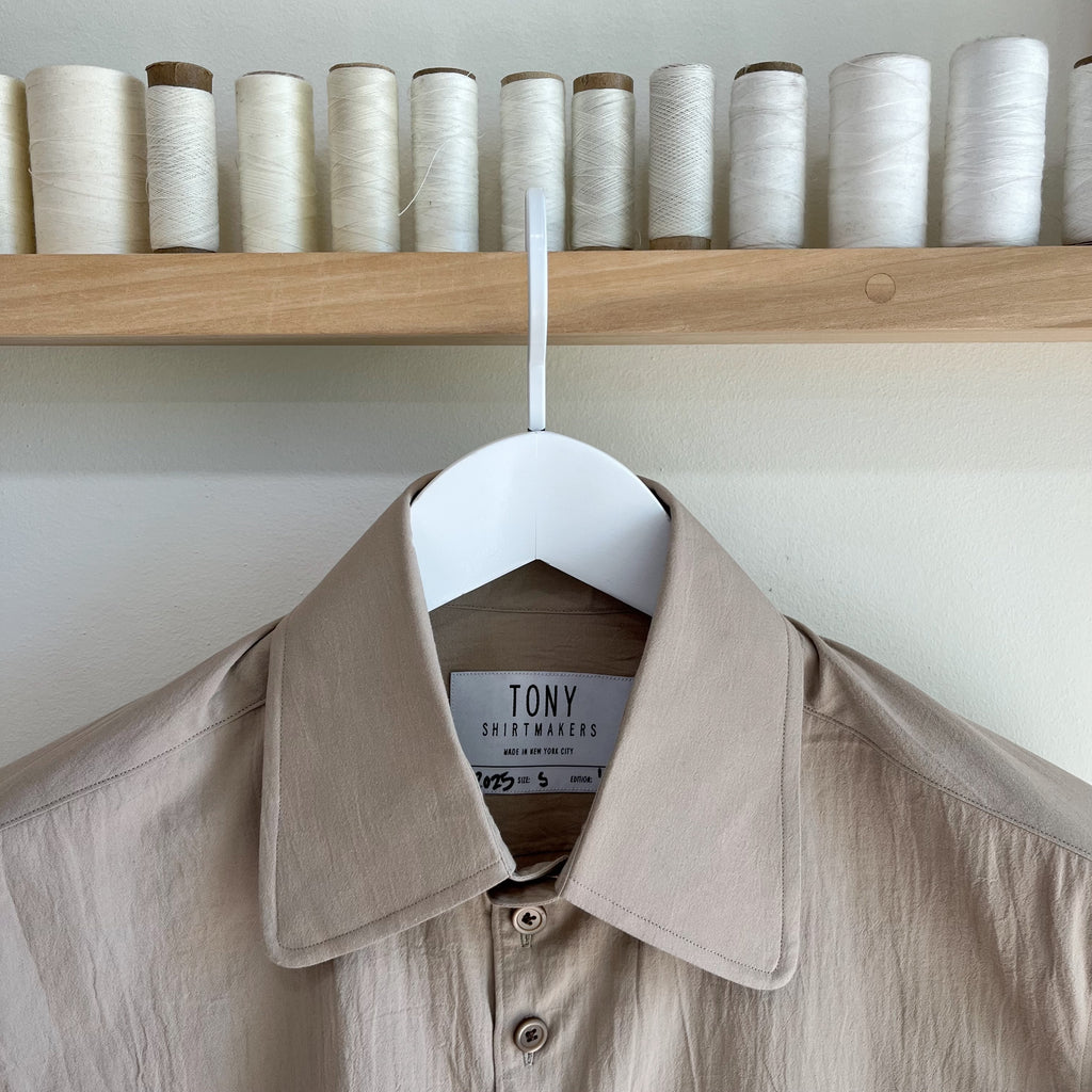 Taupe Laundered Cotton Dress Shirt