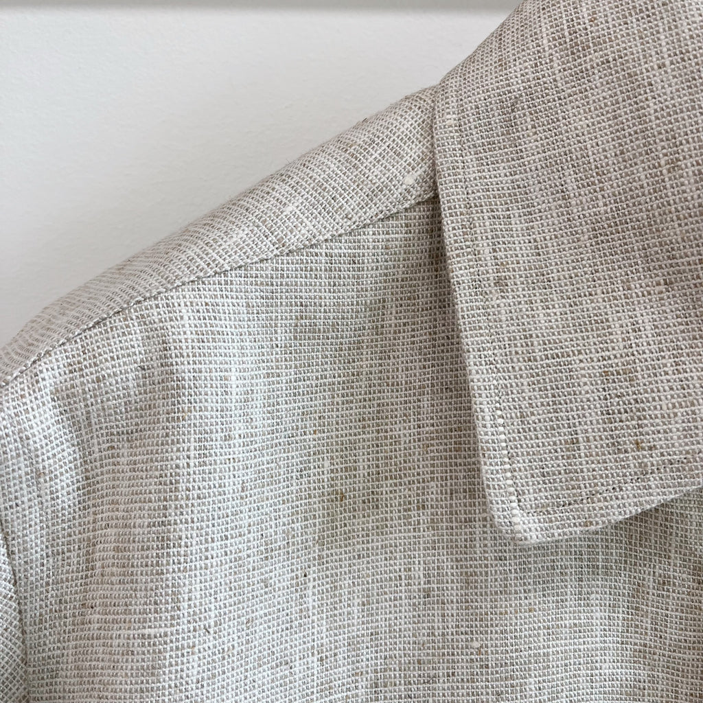 Deadstock Oatmeal Basketweave Linen Chore Coat