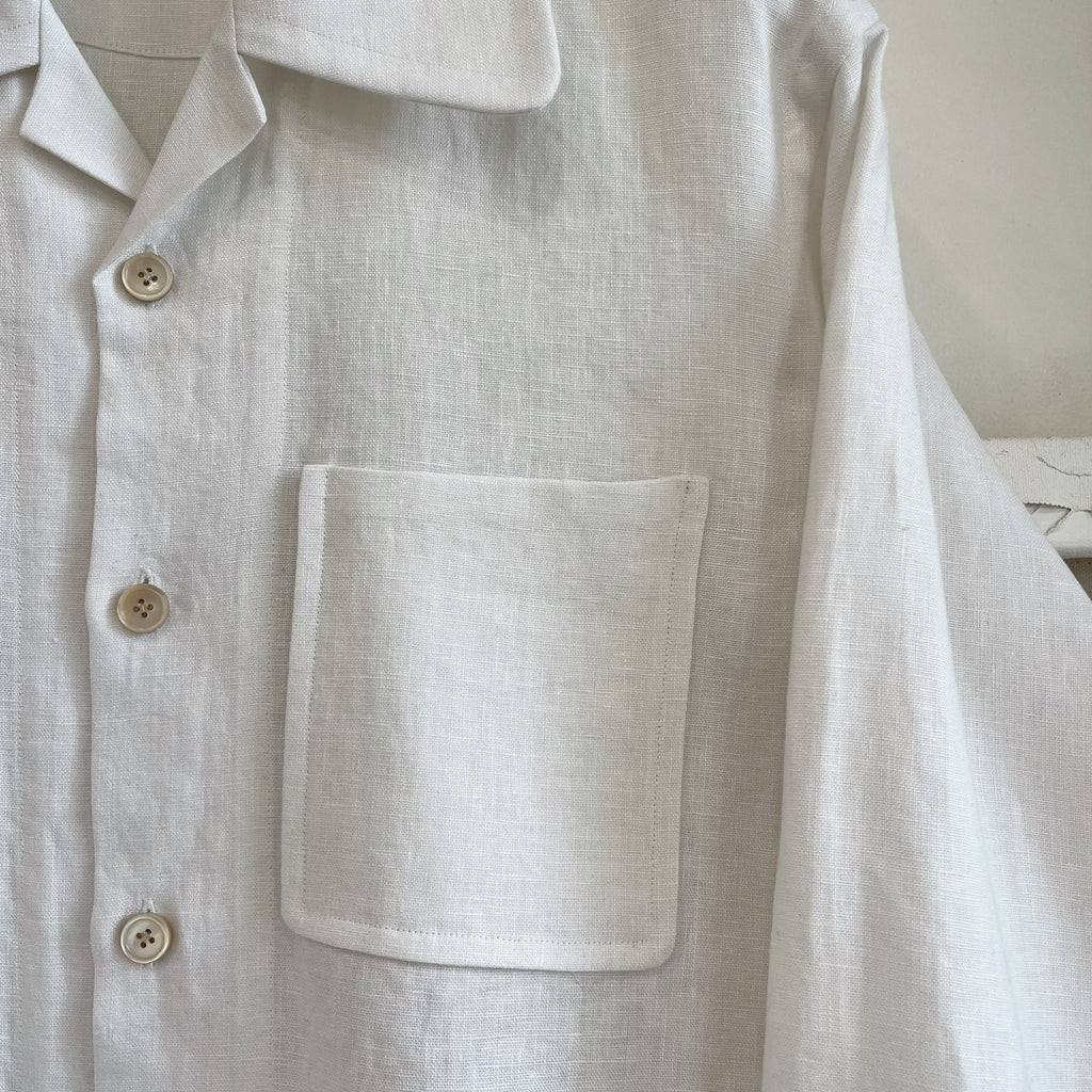 Off White Linen Camp Shirt