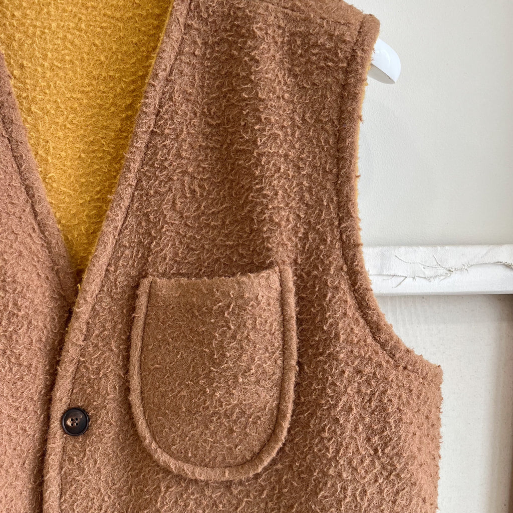Senape/Cammello Scuro Reversible Casentino Wool Vest
