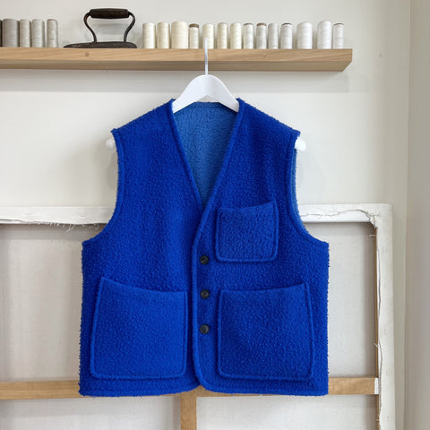 Pervinca/Cina Blue Reversible Casentino Wool Vest