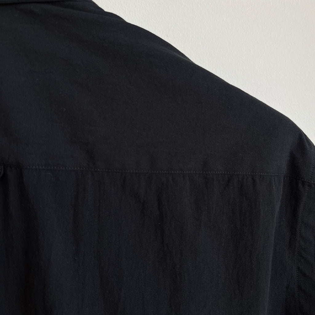 Black Laundered Cotton Dress Shirt