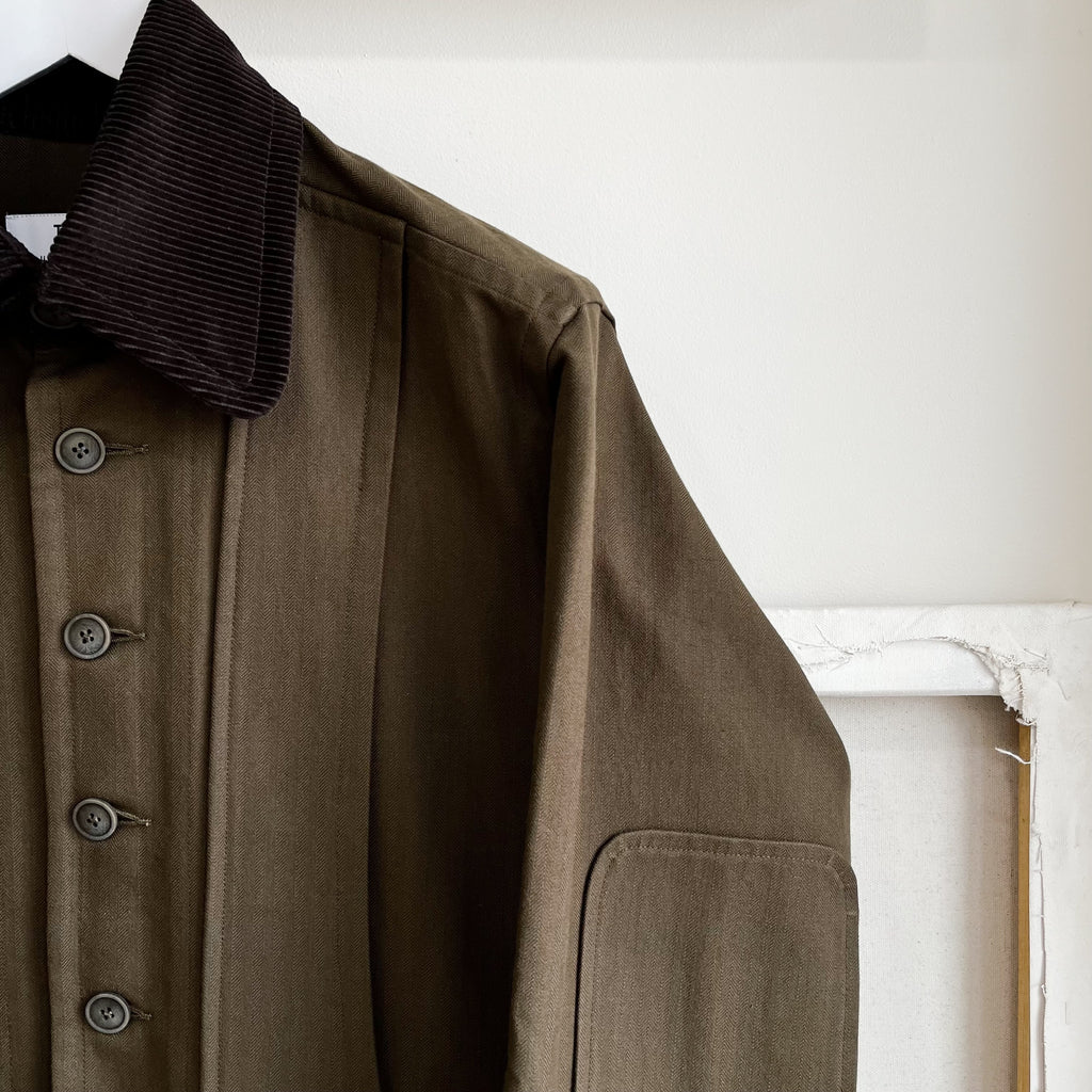 Olive Drab Cotton Herringbone Twill Field Jacket