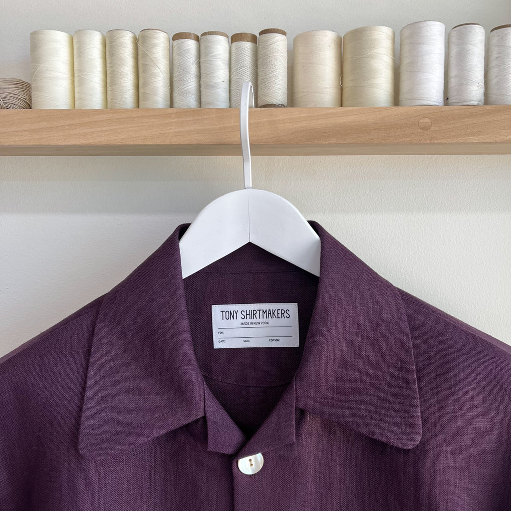 Eggplant Linen Camp Shirt (Size Small, Medium and Large)